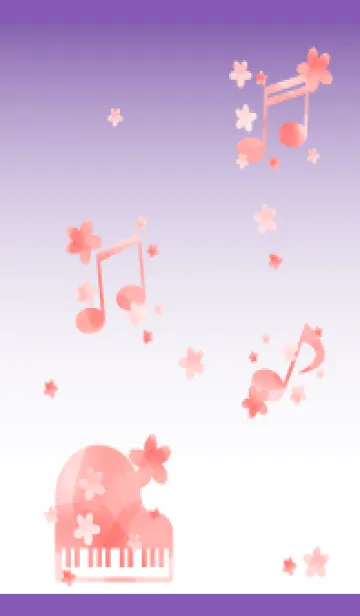 [LINE着せ替え] 春の音楽 紫色の画像1