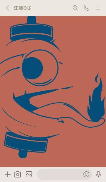 [LINE着せ替え] kabemon-提灯おばけ テラコッタの画像2