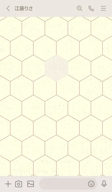 [LINE着せ替え] 六角形のきせかえ アイボリーの画像2