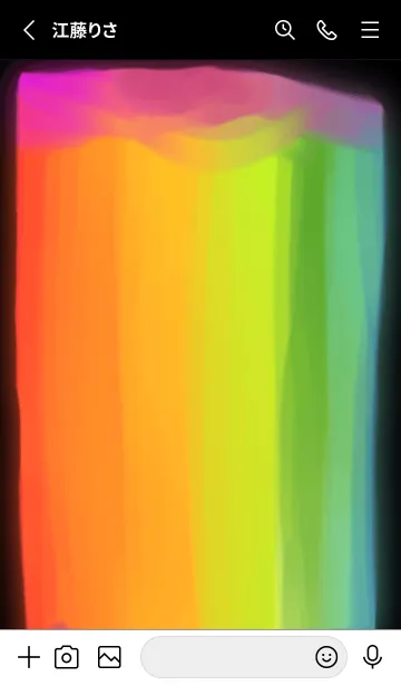 [LINE着せ替え] 虹色の輝き 黒のテーマの画像2