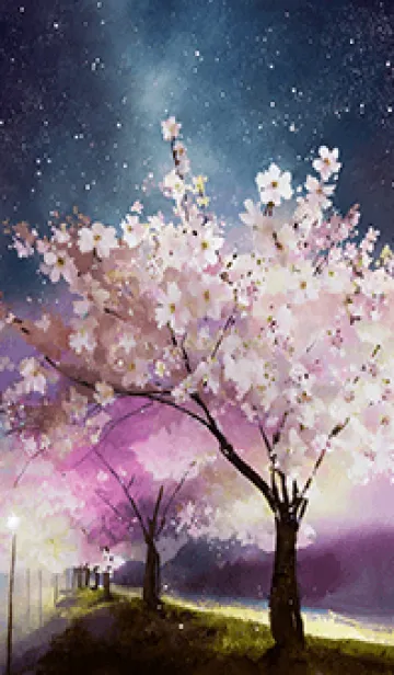 [LINE着せ替え] 美しい夜桜の着せかえ#590の画像1