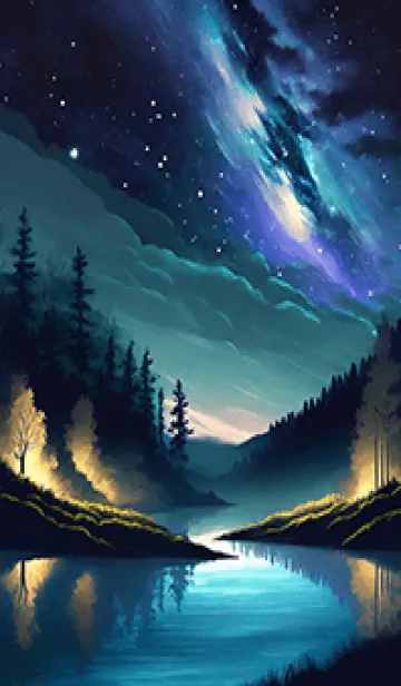 [LINE着せ替え] 綺麗な星空の夜景着せかえ#725の画像1