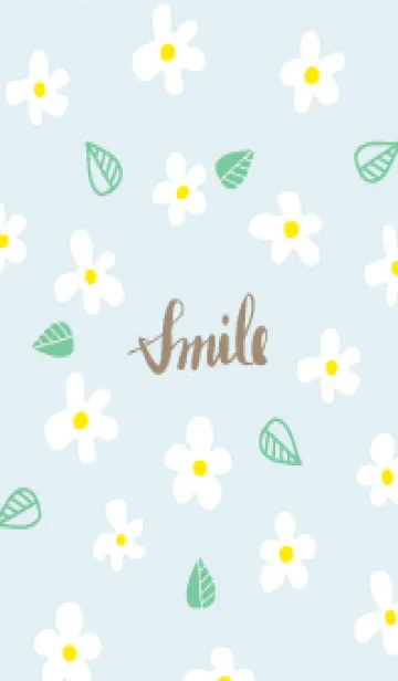 [LINE着せ替え] かわいい白い花と葉っぱ27の画像1