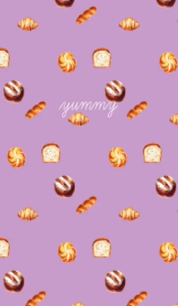 [LINE着せ替え] light purple おいしいパンの画像1