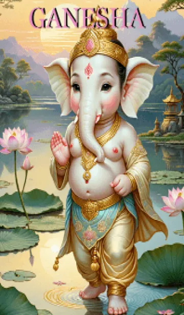 [LINE着せ替え] Ganesha Lotus  :Wealth & Rich Theme (JP)の画像1