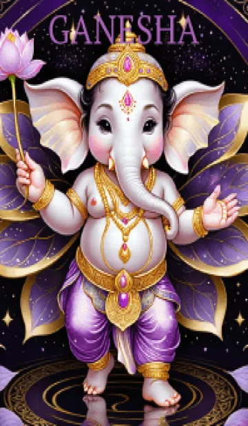 [LINE着せ替え] Purple Ganesha: wealth & Rich Theme (JP)の画像1