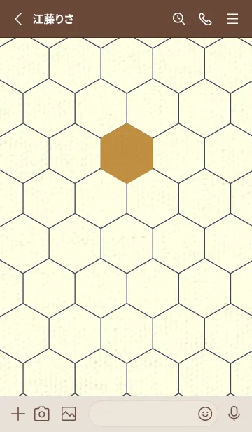 [LINE着せ替え] 六角形のきせかえ 黄土色の画像2