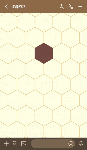 [LINE着せ替え] 六角形のきせかえ マホガニーブラウンの画像2