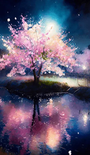 [LINE着せ替え] 美しい夜桜の着せかえ#594の画像1