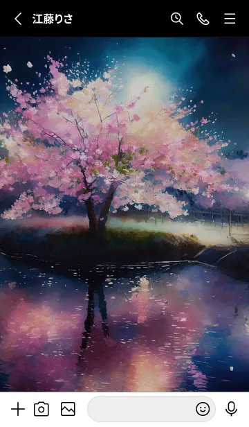 [LINE着せ替え] 美しい夜桜の着せかえ#594の画像2