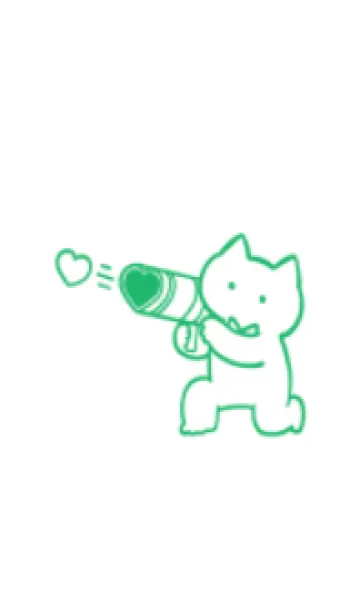 [LINE着せ替え] 推しねこ(green04)の画像1