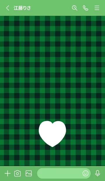 [LINE着せ替え] ハート ギンガムチェック .18の画像2