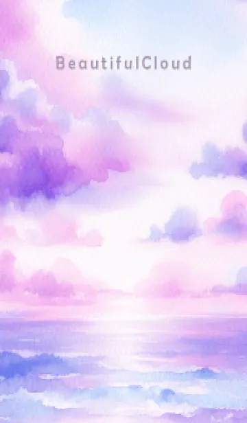 [LINE着せ替え] Beautiful Cloud-WATERCOLOR PURPLEの画像1