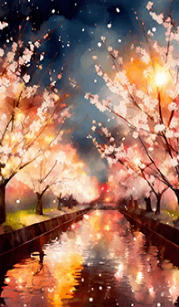 [LINE着せ替え] 美しい夜桜の着せかえ#597の画像1
