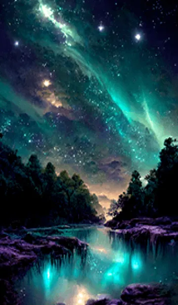 [LINE着せ替え] 綺麗な星空の夜景着せかえ#732の画像1