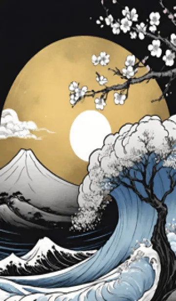 [LINE着せ替え] 浮世絵 山海桜花 RYS34の画像1