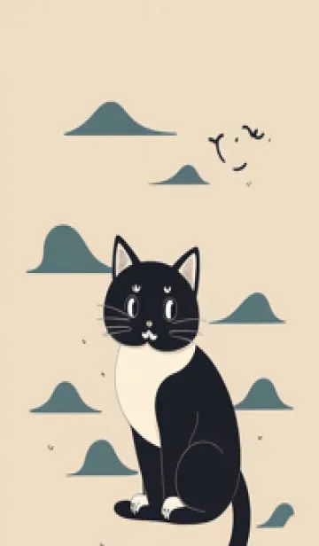 [LINE着せ替え] 快適な良い一日 - 可愛い黒猫 C4JB0の画像1