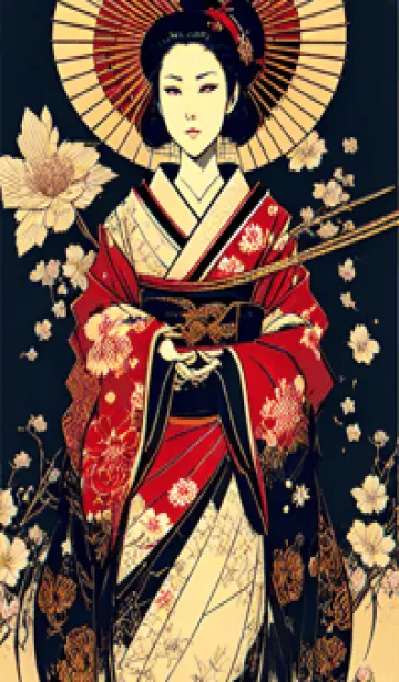 [LINE着せ替え] 浮世絵- 芸者花魁 0051lの画像1