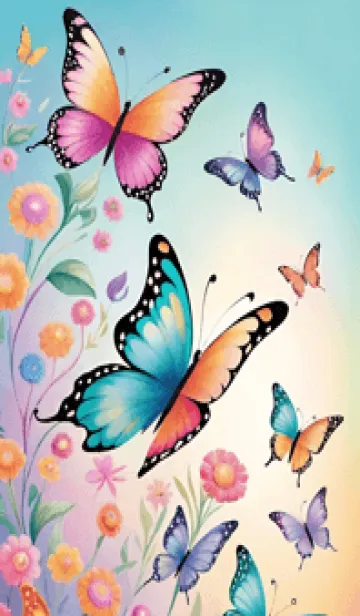 [LINE着せ替え] ハッピーな蝶 hhyIyの画像1