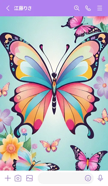 [LINE着せ替え] ハッピーな蝶 QDODMの画像2