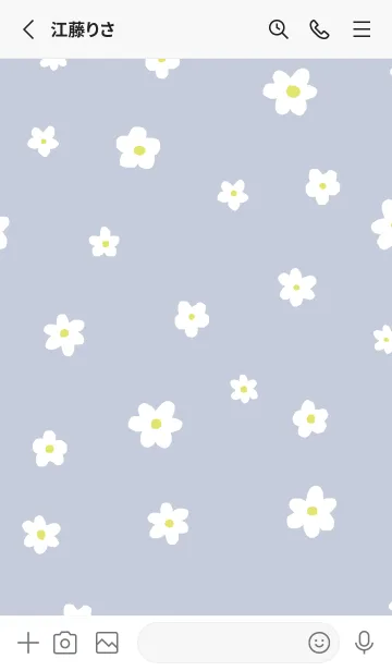 [LINE着せ替え] flower pattern / naturalblue2の画像2