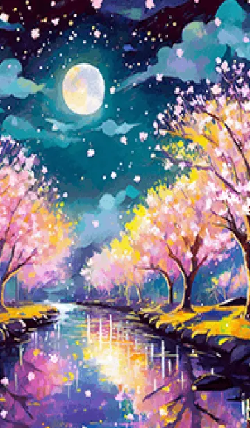 [LINE着せ替え] 美しい夜桜の着せかえ#601の画像1