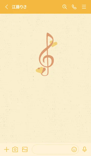 [LINE着せ替え] ト音記号＆♥ ぽかぽかの画像2