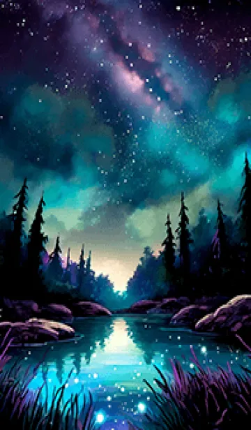 [LINE着せ替え] 綺麗な星空の夜景着せかえ#740の画像1