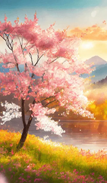 [LINE着せ替え] 優美な春の風景の着せかえ(Spring-375)の画像1