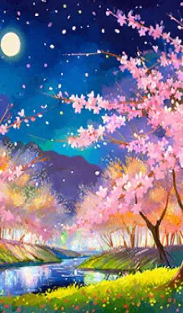 [LINE着せ替え] 美しい夜桜の着せかえ#607の画像1