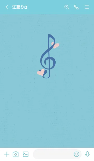 [LINE着せ替え] ト音記号＆♥ 青空の画像2