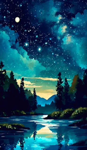 [LINE着せ替え] 綺麗な星空の夜景着せかえ#742の画像1