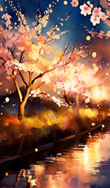 [LINE着せ替え] 美しい夜桜の着せかえ#610の画像1