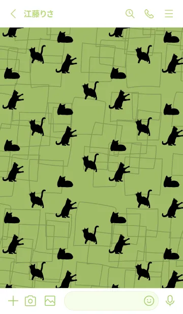[LINE着せ替え] moss green 猫のシルエットの画像2