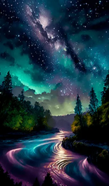 [LINE着せ替え] 綺麗な星空の夜景着せかえ#745の画像1