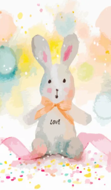 [LINE着せ替え] brown うさぎのぬいぐるみの画像1