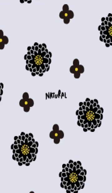 [LINE着せ替え] 2種の花 黒21の画像1