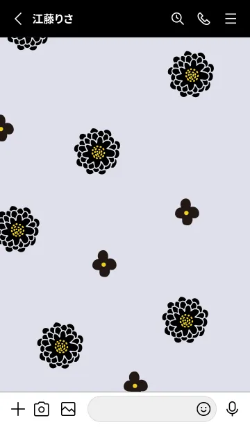 [LINE着せ替え] 2種の花 黒21の画像2