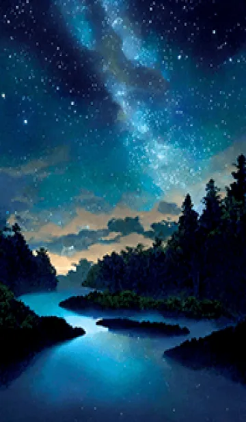 [LINE着せ替え] 綺麗な星空の夜景着せかえ#749の画像1