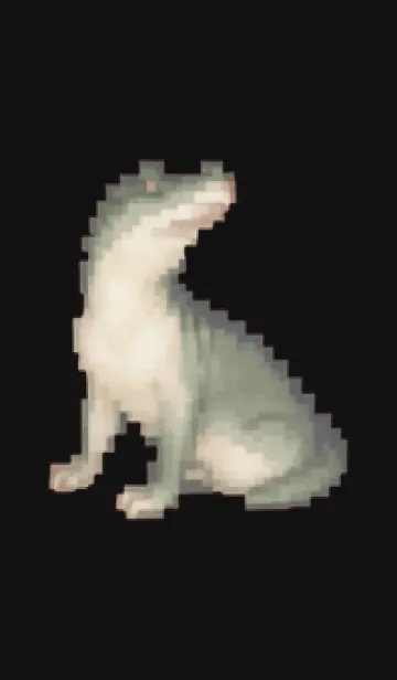 [LINE着せ替え] ワニのドット絵のきせかえ BW 02の画像1