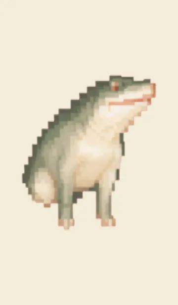 [LINE着せ替え] ワニのドット絵のきせかえ Beige 03の画像1