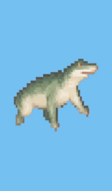 [LINE着せ替え] ワニのドット絵のきせかえ Blue 05の画像1