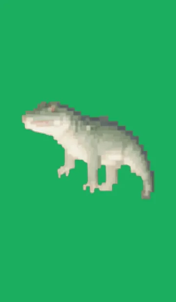 [LINE着せ替え] ワニのドット絵のきせかえ Green 01の画像1