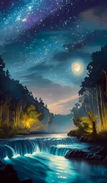 [LINE着せ替え] 綺麗な星空の夜景着せかえ#751の画像1