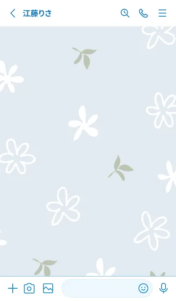 [LINE着せ替え] くすみカラー 白い花2の画像2