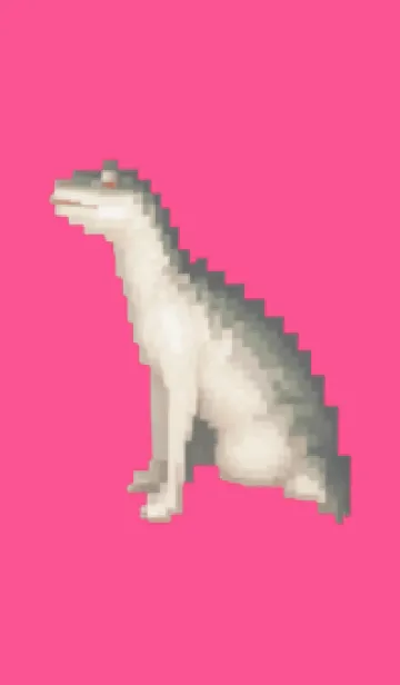 [LINE着せ替え] ワニのドット絵のきせかえ Pink 01の画像1