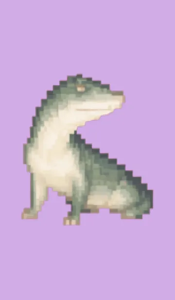 [LINE着せ替え] ワニのドット絵のきせかえ Purple 02の画像1