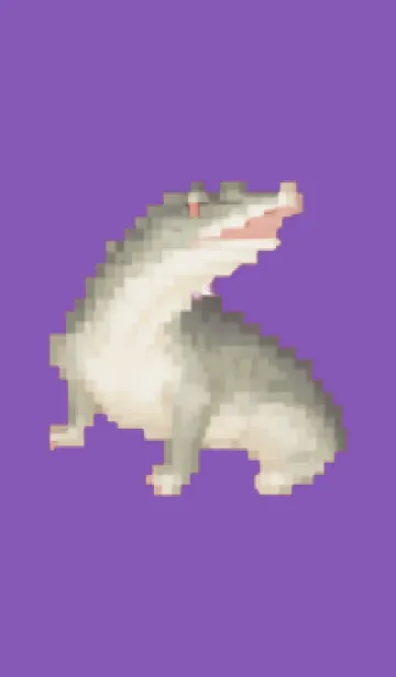 [LINE着せ替え] ワニのドット絵のきせかえ Purple 01の画像1
