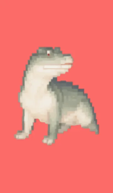 [LINE着せ替え] ワニのドット絵のきせかえ Red 01の画像1