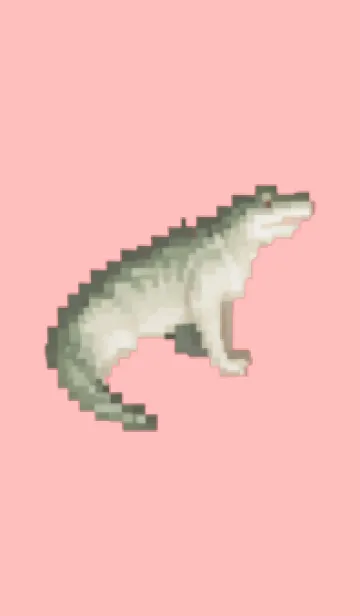 [LINE着せ替え] ワニのドット絵のきせかえ Pink 02の画像1